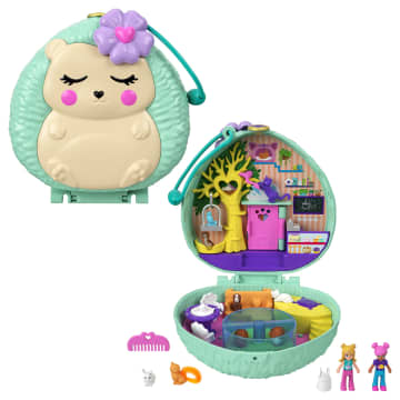 Polly Pocket Dolls Glam It Up Style Studio Playset, Unicorn Toy with 2  Small Dolls, Color Change Feature and 19 Fashion Accessories, Playsets 