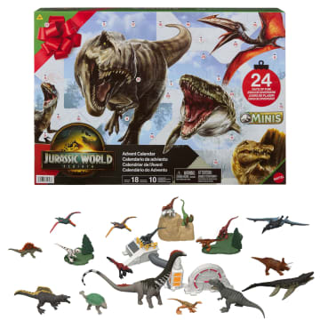 Jurassic World Rebirth Adventskalender Mit 24 Tagen Voller Dinosaurier-Überraschungen, 18 Dinos.