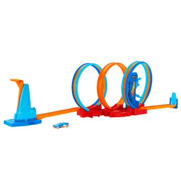 LARGE hot wheels track lot bundle loop launcher good boosted connecter split track