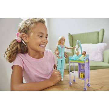 Barbie baby doctor playset with blonde doll online