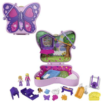 Polly Pocket Lil’ Lake House with 2 Stories, Slides, Lake Accessories,  Living Accessories, 3-inch Polly Doll & Her Dog Peaches; For Ages 4 and Up