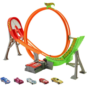 Hot Wheels City Roller Coaster Rally Track Set HJV69 - Best Buy