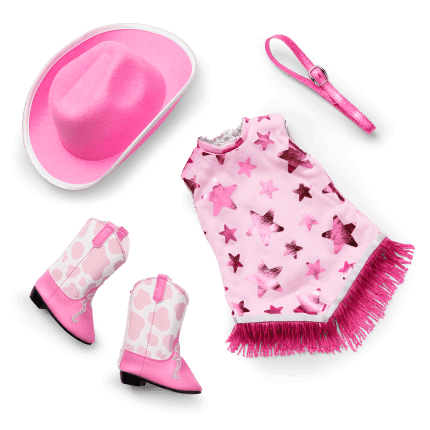 Glam Pink Cowgirl Outfit for 18-inch Dolls