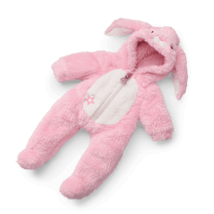 Playful Pink Bunny One-Piece Outfit for Bitty Baby Dolls Playful Pink Bunny One-Piece Outfit for Bitty Baby Dolls