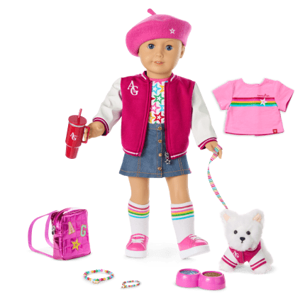 Truly Me™ 18-inch Doll #105, Puppy, Mini Backpack & Accessories AG™ Star Squad Bundle