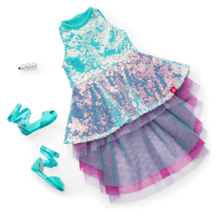 Glam Shimmering Ocean Outfit for 18-inch Dolls