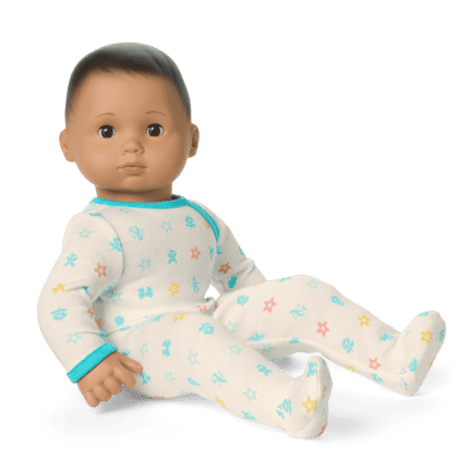 Bitty Baby® Doll #5 with dark-brown hair in Pastel Blue