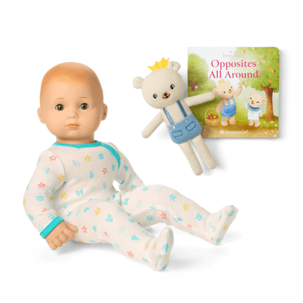 Bitty Baby® Doll #6 in Pastel Blue + Bear Friend & Board Book