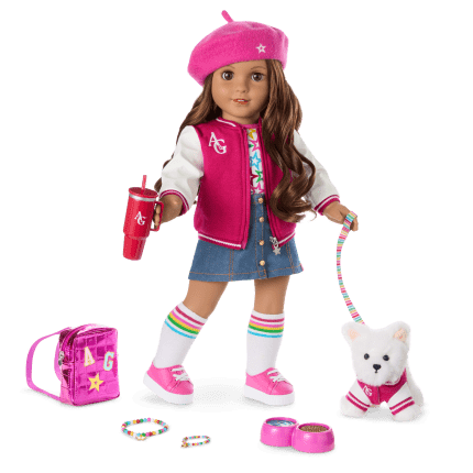 Truly Me™ 18-inch Doll #117, Puppy, Mini Backpack & Accessories AG™ Star Squad Bundle