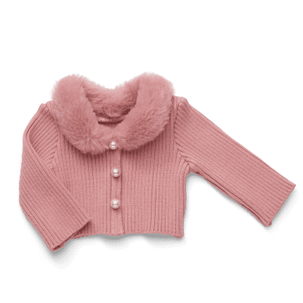 American Girl® x Janie and Jack Rosy Ribbed Cardigan for 18-inch Dolls