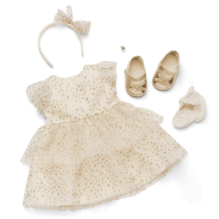 American Girl® x Janie and Jack Sparkly Cream Celebration Dress for 18-inch Dolls