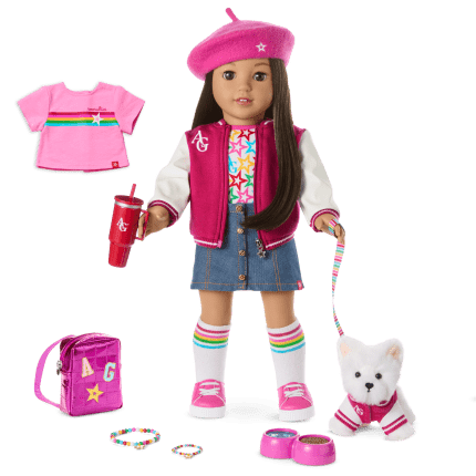 Truly Me™ 18-inch Doll #124, Puppy, Mini Backpack & Accessories AG™ Star Squad Bundle