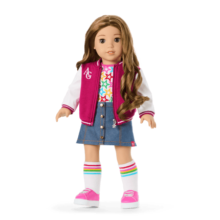 Truly Me™ 18-inch Doll #118 with curly caramel hair