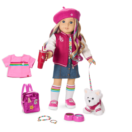 Truly Me™ 18-inch Doll #110, Puppy, Mini Backpack & Accessories AG™ Star Squad Bundle