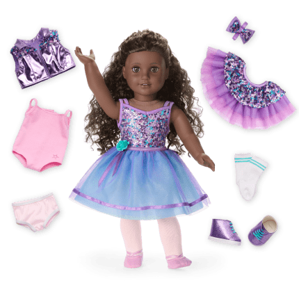 Truly Me™ #127 Doll & Dance All Day Set with curly dark-brown hair