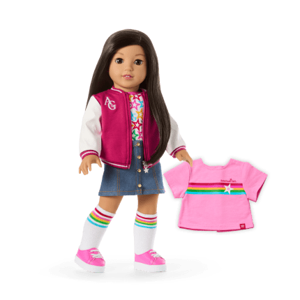 Truly Me™ 18-inch Doll #124 with straight black-brown hair