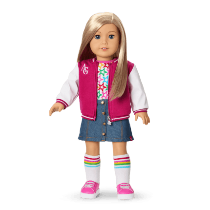 Truly Me™ 18-inch Doll #100 with straight layered blonde hair