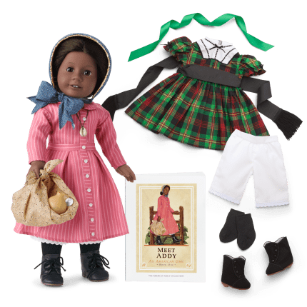 Addy Walker™ 18-inch Doll & Tartan Plaid Dress Bundle (Historical Characters)