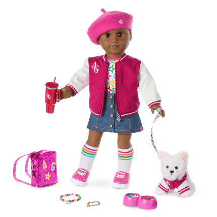 Truly Me™ 18-inch Doll #114, Puppy, Mini Backpack & Accessories AG™ Star Squad Bundle
