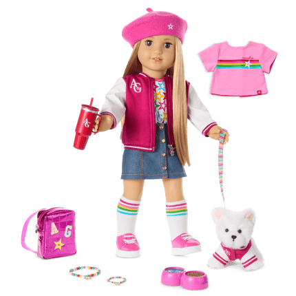 Truly Me™ 18-inch Doll #131, Puppy, Mini Backpack & Accessories AG™ Star Squad Bundle