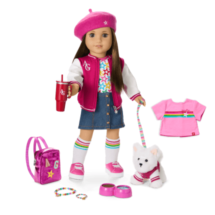 Truly Me™ 18-inch Doll #107, Puppy, Mini Backpack & Accessories AG™ Star Squad Bundle