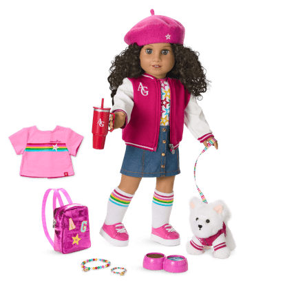 Truly Me™ 18-inch Doll #132, Puppy, Mini Backpack & Accessories AG™ Star Squad Bundle