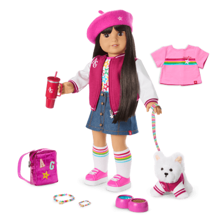 Truly Me™ 18-inch Doll #130, Puppy, Mini Backpack & Accessories AG™ Star Squad Bundle