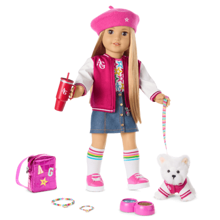 Truly Me™ 18-inch Doll #131, Puppy, Mini Backpack & Accessories AG™ Star Squad Bundle