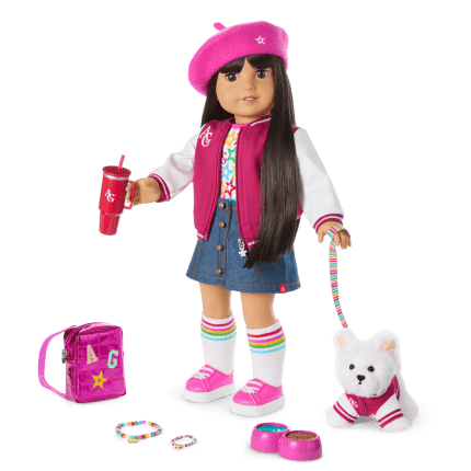Truly Me™ 18-inch Doll #130, Puppy, Mini Backpack & Accessories AG™ Star Squad Bundle