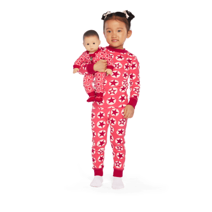 American Girl® x Hanna Andersson Berry Bright Stars Pajamas for Little Girls & Bitty Baby® Dolls