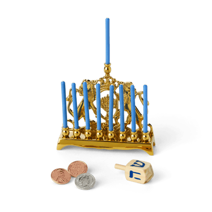 Rebecca’s™ Menorah & Dreidel Set for 18-inch Dolls (Historical Characters)