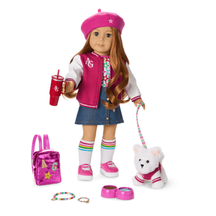 Truly Me™ 18-inch Doll #103, Puppy, Mini Backpack & Accessories AG™ Star Squad Bundle