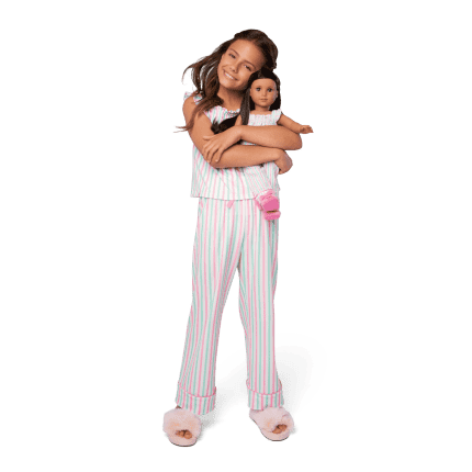 Raquel’s™ Coastal Stripes Pajamas for Girls & 18-inch Dolls