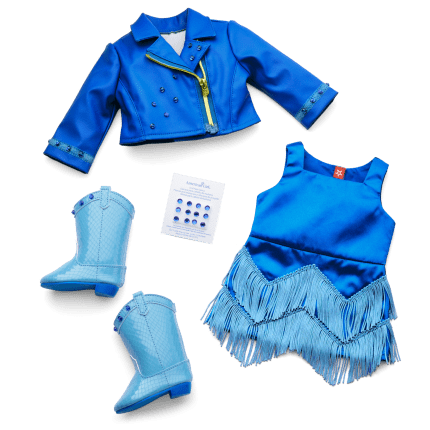 September Sapphire Sparkle Outfit for 18-inch Dolls