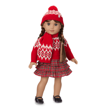 American Girl® x J.Crew Fair Isle Hearts Sweater & Plaid Skirt Bundle for 18-inch Dolls