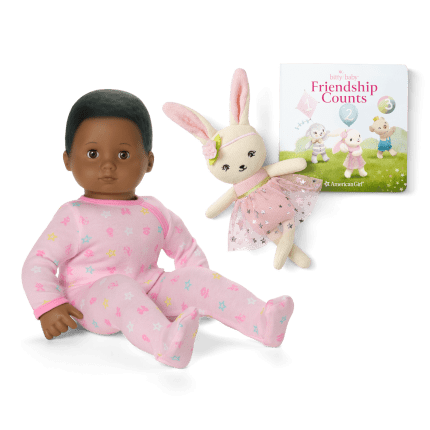Bitty Baby® Doll #1 in Pastel Pink + Bunny Friend & Board Book