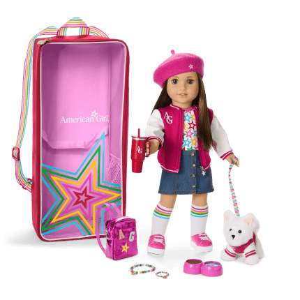 Truly Me™ 18-inch Doll #107, Accessories, Puppy & Doll Carrier