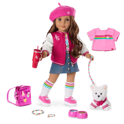 Truly Me™ 18-inch Doll #117, Puppy, Mini Backpack & Accessories AG™ Star Squad Bundle
