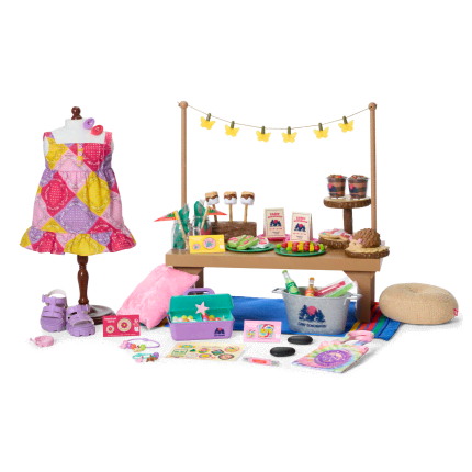 Daisy Davenport’s™ Camp Party Table, Outfit & Crafts Bundle for 18-inch Dolls (Girl of the Year™ 2027)