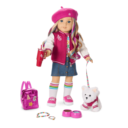 Truly Me™ 18-inch Doll #110, Puppy, Mini Backpack & Accessories AG™ Star Squad Bundle