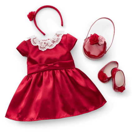 American Girl x Janie and Jack Holly Red Party Dress for Dolls