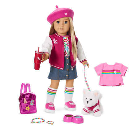 Truly Me™ 18-inch Doll #100, Puppy, Mini Backpack & Accessories AG™ Star Squad Bundle