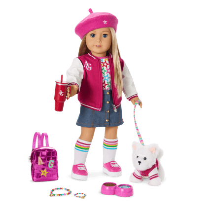 Truly Me™ 18-inch Doll #100, Puppy, Mini Backpack & Accessories AG™ Star Squad Bundle