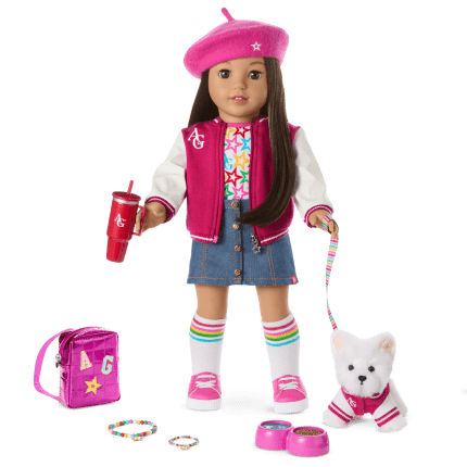 Truly Me™ 18-inch Doll #124, Puppy, Mini Backpack & Accessories AG™ Star Squad Bundle