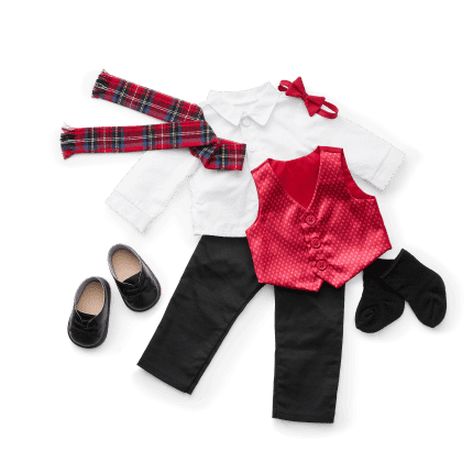 Pop of Plaid Holiday Outfit for 18-inch Dolls