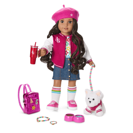 Truly Me™ 18-inch Doll #108, Puppy, Mini Backpack & Accessories AG™ Star Squad Bundle