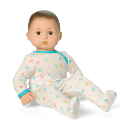 Bitty Baby® Doll #2 with brown hair in Pastel Blue
