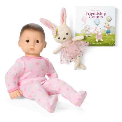 Bitty Baby® Doll #2 in Pastel Pink + Bunny Friend & Board Book