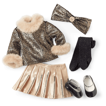 Sparkly Skirt & Fur-Trim Top for 18-inch Dolls (Historical Characters)