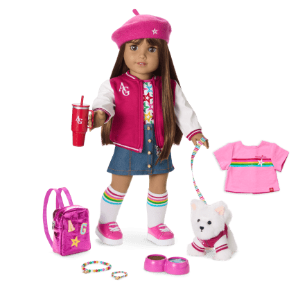 Truly Me™ 18-inch Doll #122, Puppy, Mini Backpack & Accessories AG™ Star Squad Bundle